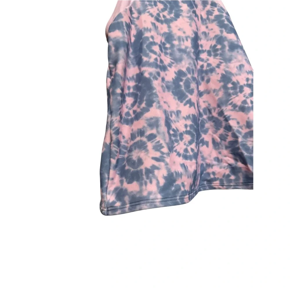 Athleta Girl Tankini Top Kids Size M 8-10 Pink Blue Tie Dye Excellent Racerback